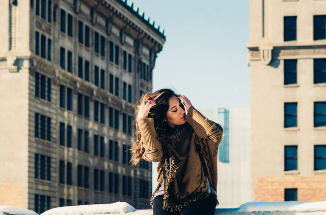 Woman, City, Outdoors, Urban, Building