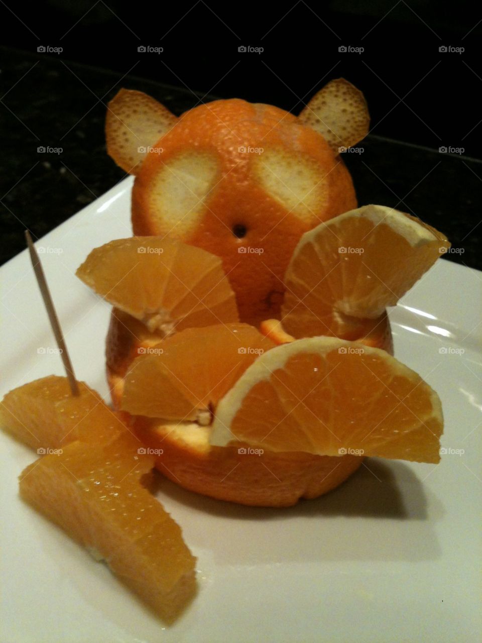 Bear made out of oranges