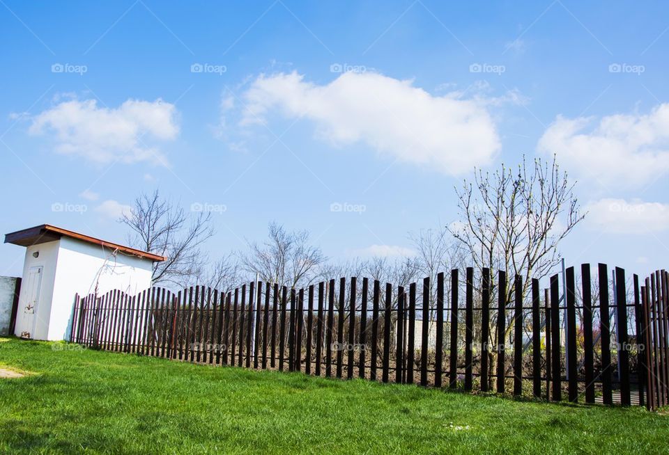 wooden fence in ranch