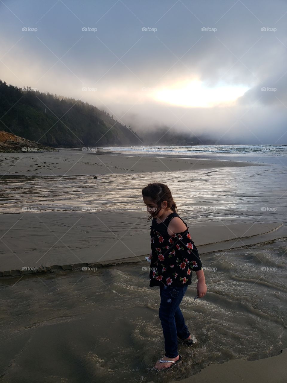 walking on the beach