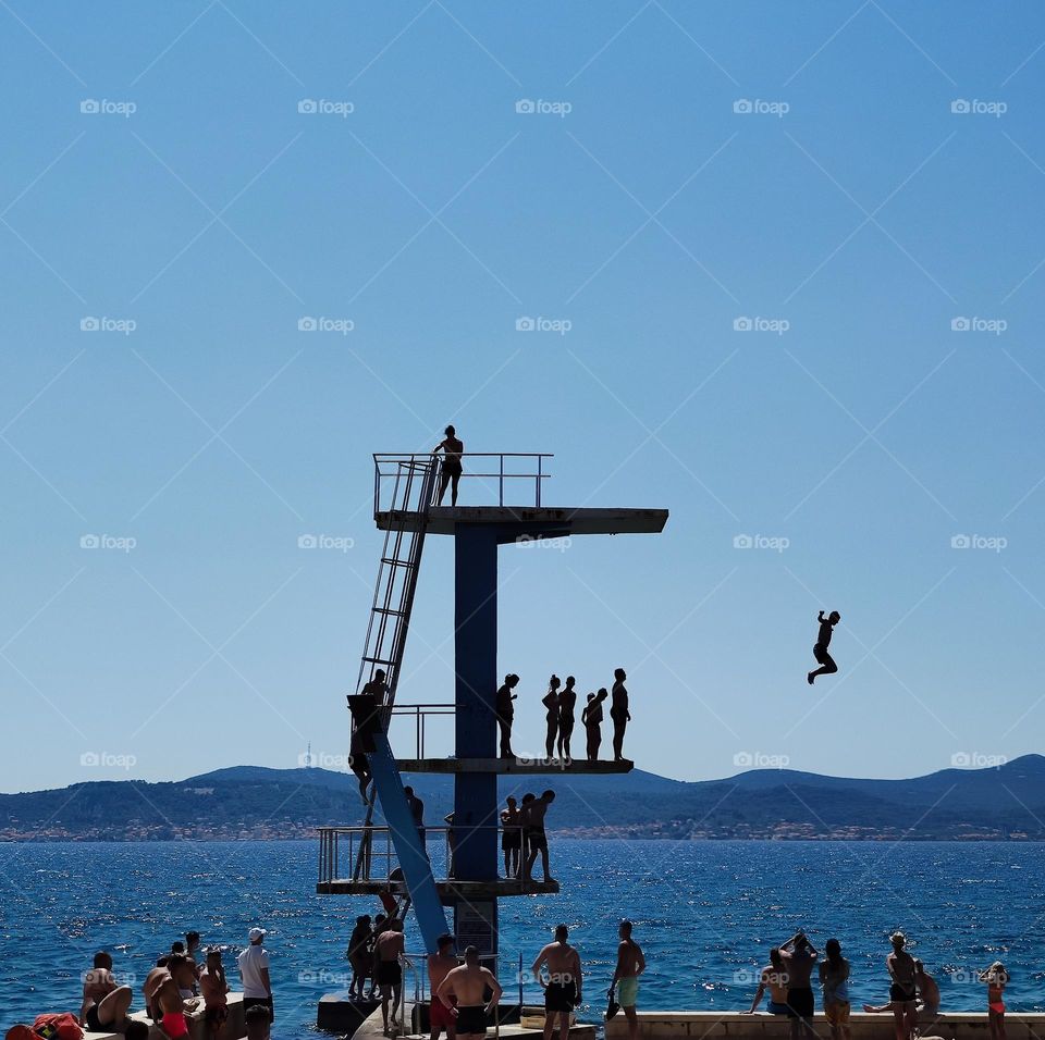 Summer jumps on the beach