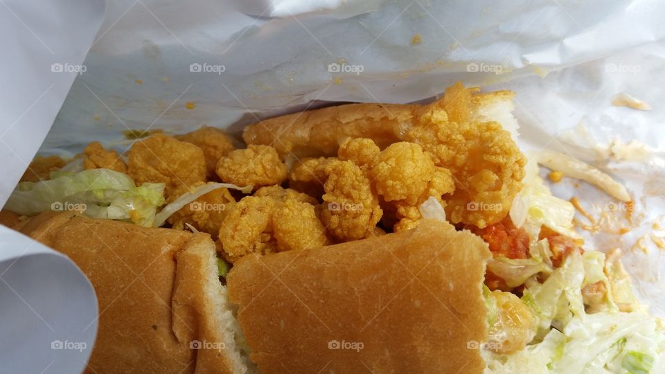 shrimp po boy. New Orleans food
