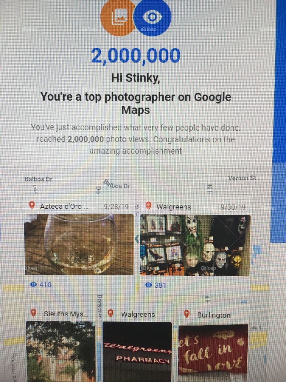 My google photos hit over 2 million views