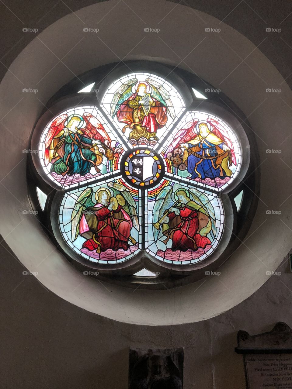 A rather unusual shape l thought for this stained glass window, which l found in my home town of Exeter, Devon, UK