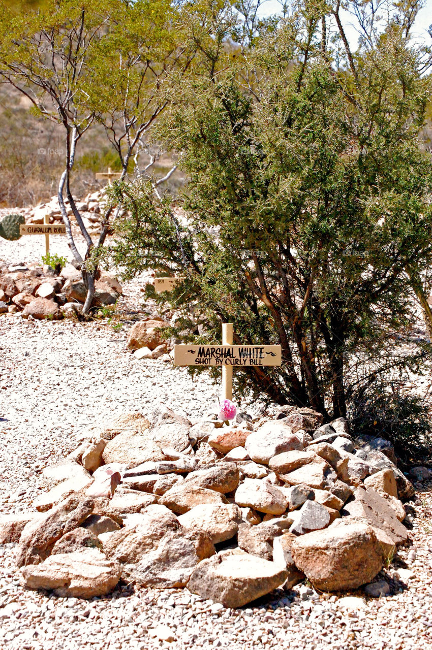 tombstone arizona white curly grave by refocusphoto