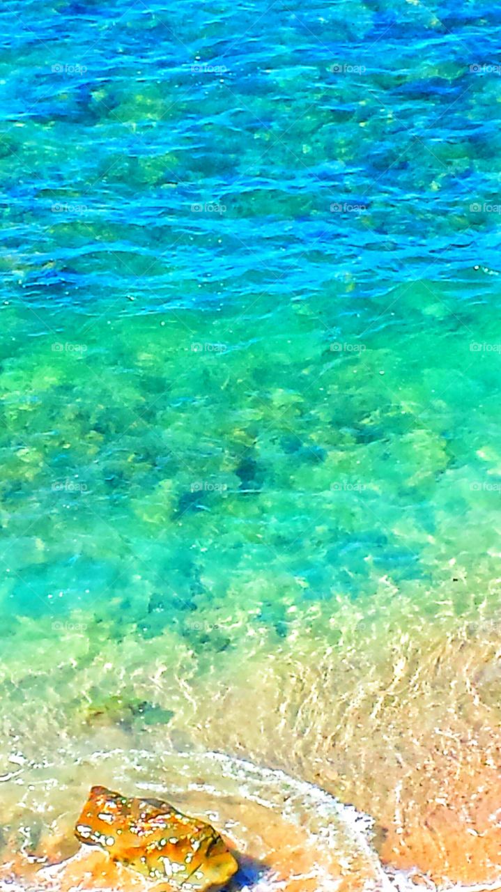 Clear Turquoise Waters. Clear Turquoise waters on @ beautiful summer day in Laguna Beach.