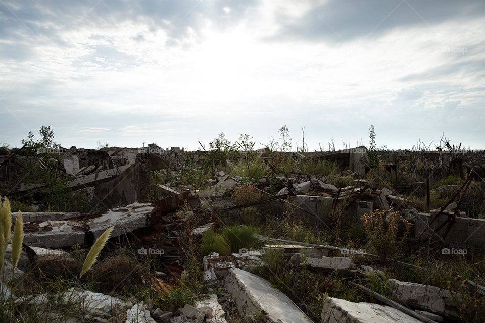 Village destroyed by earthquake and abandoned 