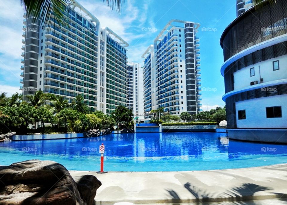 Man-made beach in the City