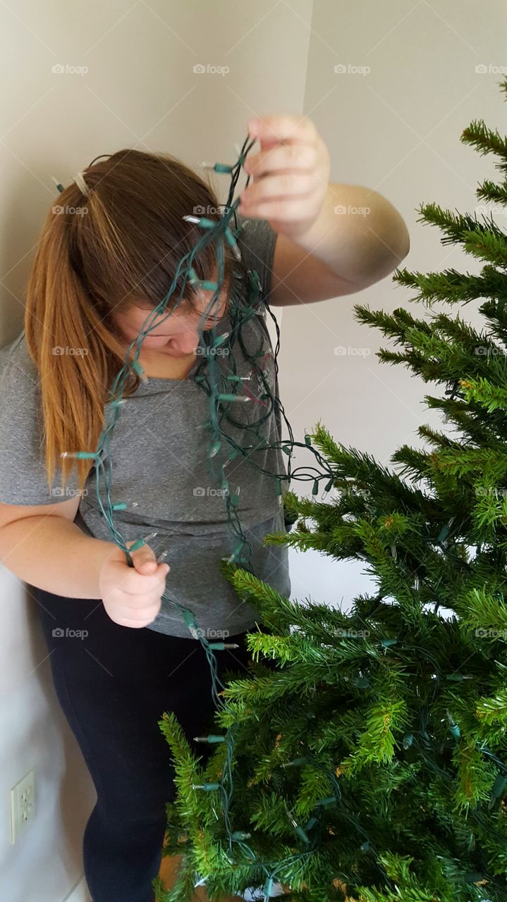 stringing the lights