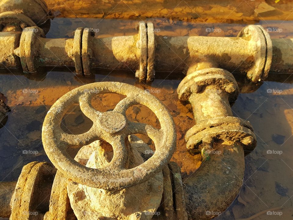 Old damaged hydraulic installations