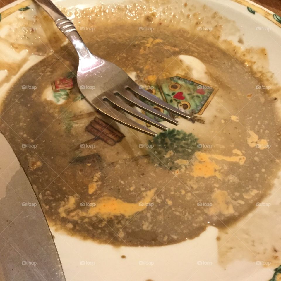 Dirty plate. 