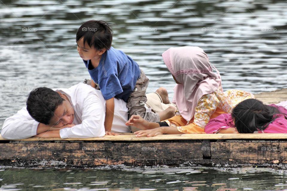 Son playing with his father ♥️