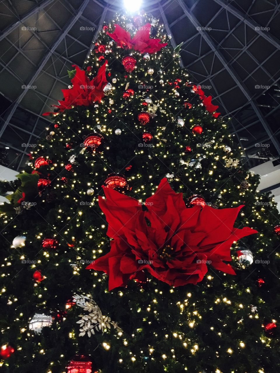 Giant indoor Christmas tree at One Liberty Place in Philadelphia 