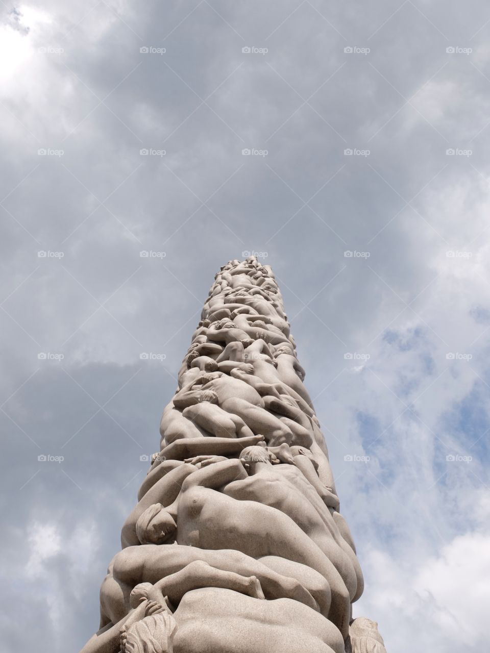 Human column. Vigeland's park in Oslo. 