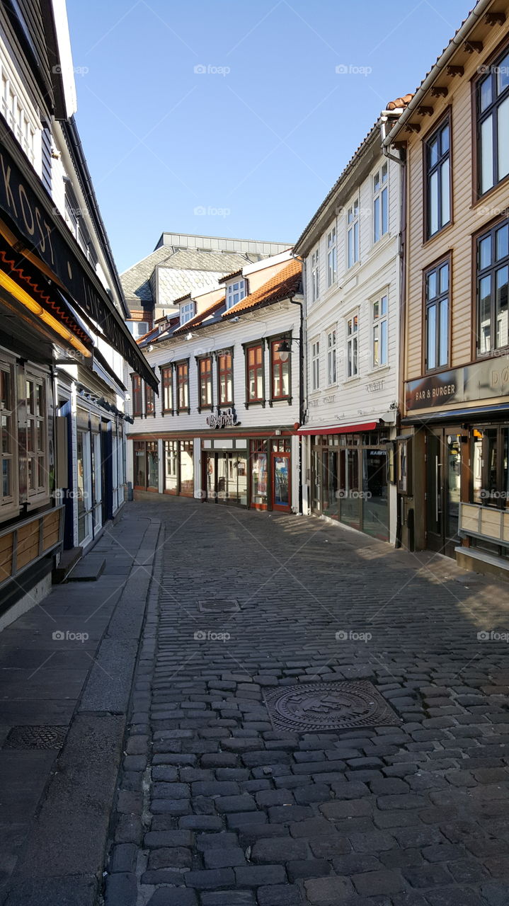Commercial street in Stavanger,  Norway.