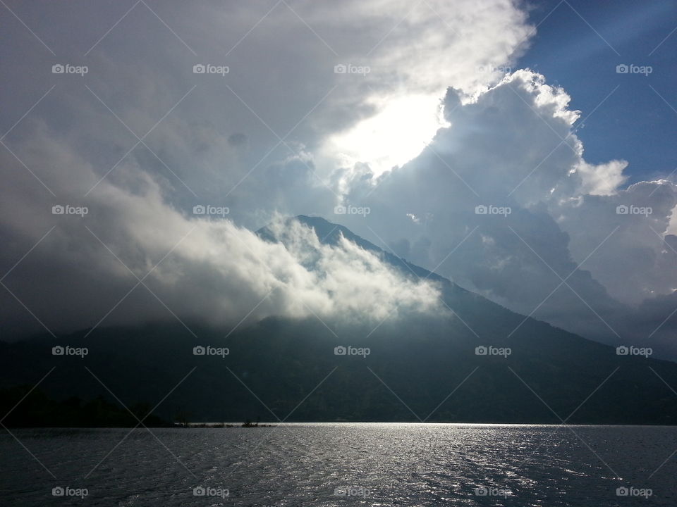 Volcano. Volcano on Lake Atitlan in Guatemala