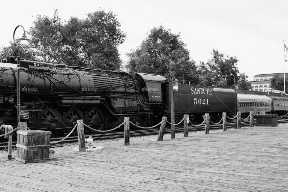 boardwalk Santa Fe train