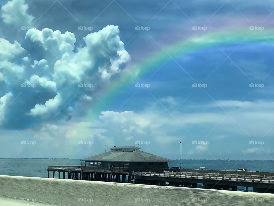 Rainbow seen from the Skyway bridge.
