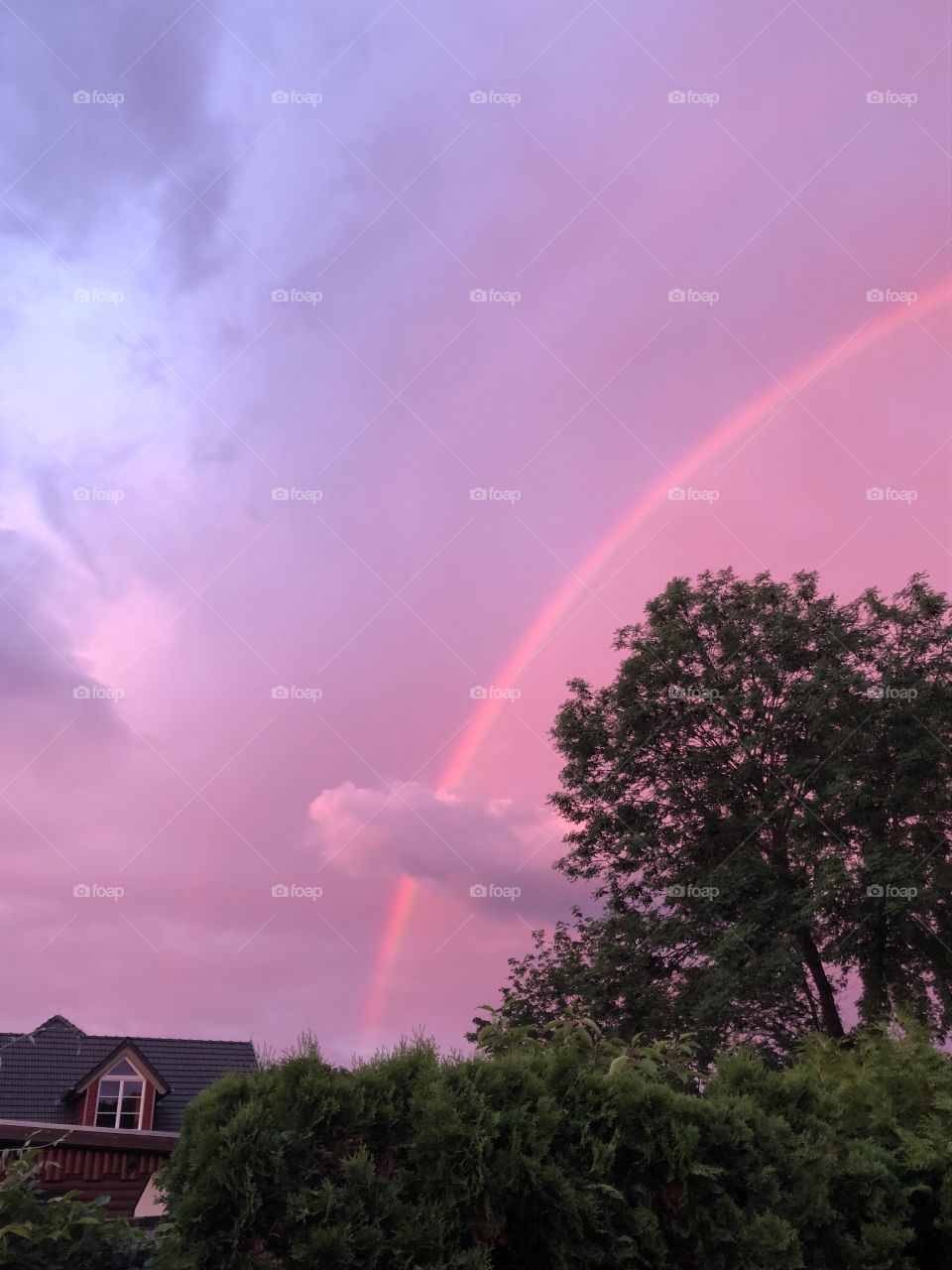 Rainbow in a stormy sky