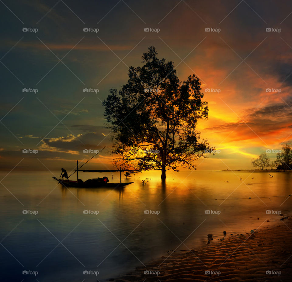 sunset at tanjung beach