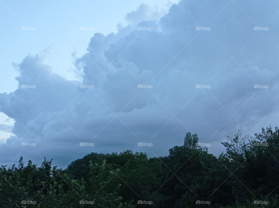 Storm clouds in the sky.