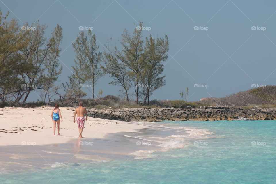 Walking on a beach