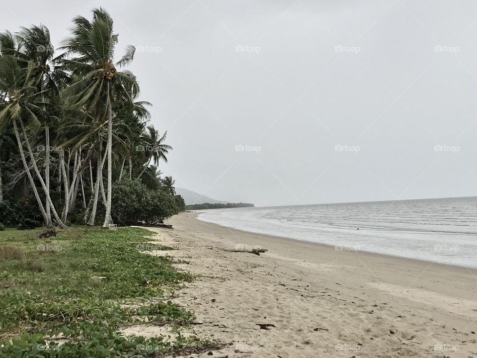 Overcast beach landscape 