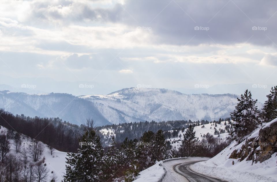 Tara Mountain winter landscape.