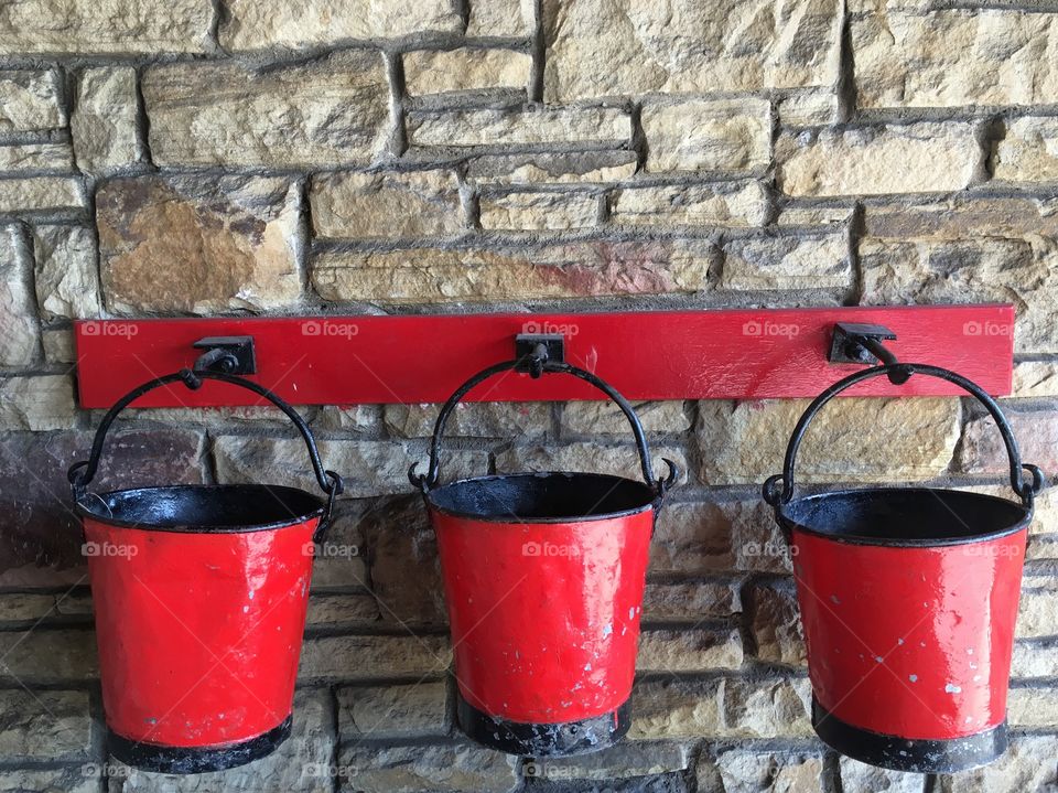 Red buckets