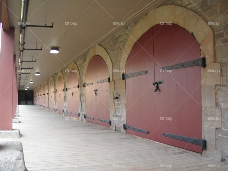 Rows of Old wooden doors 