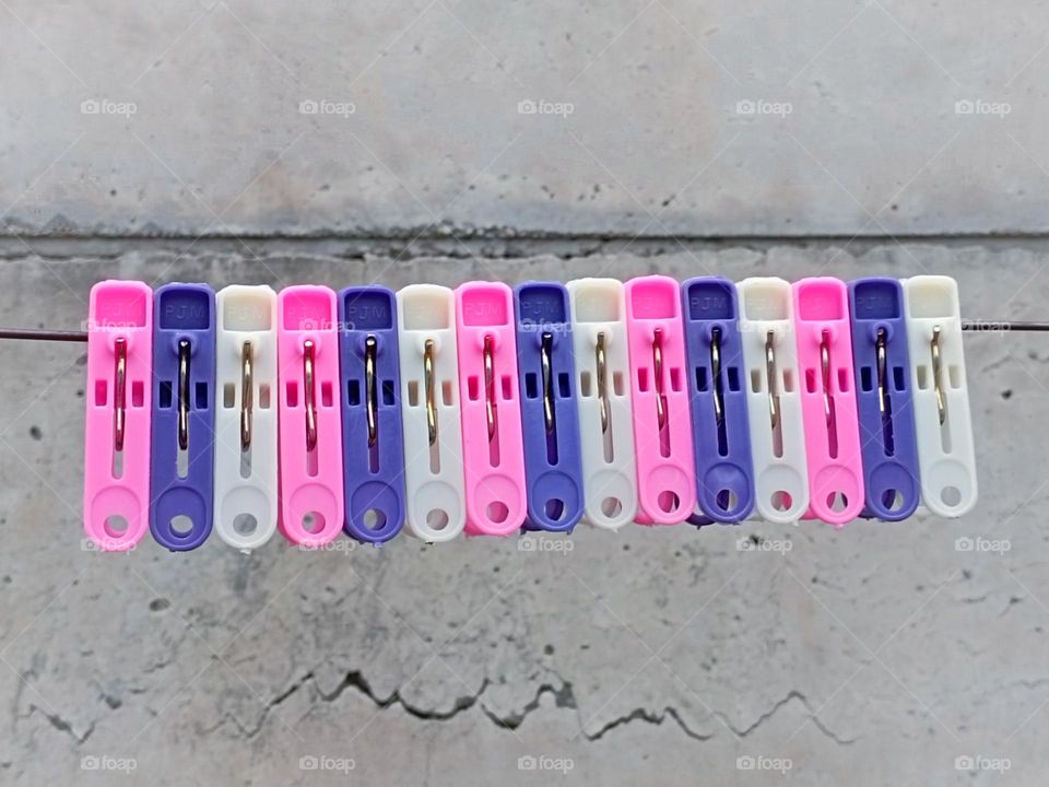 Clothespin in drying rope...