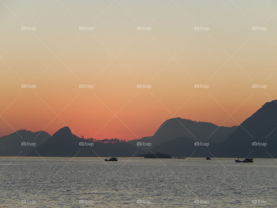 Sunrise. Sunrise view from "Aterro do Flamengo" in Rio de Janeiro.