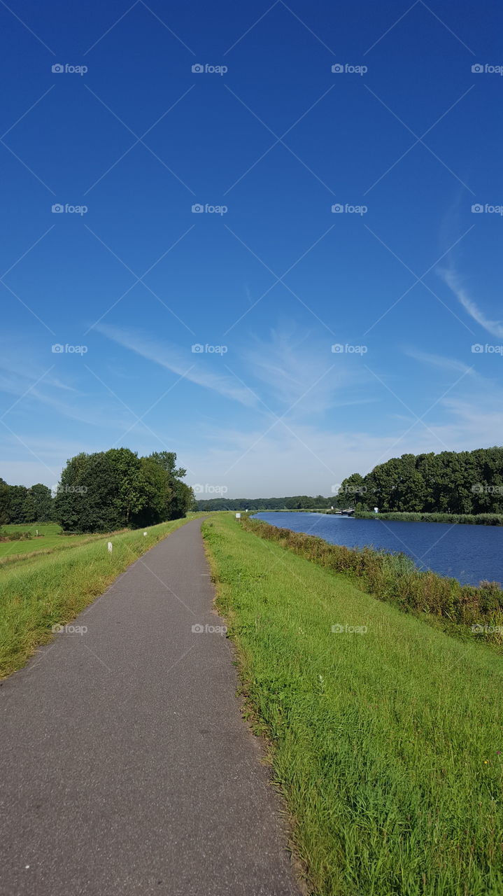 bicycle path along a river