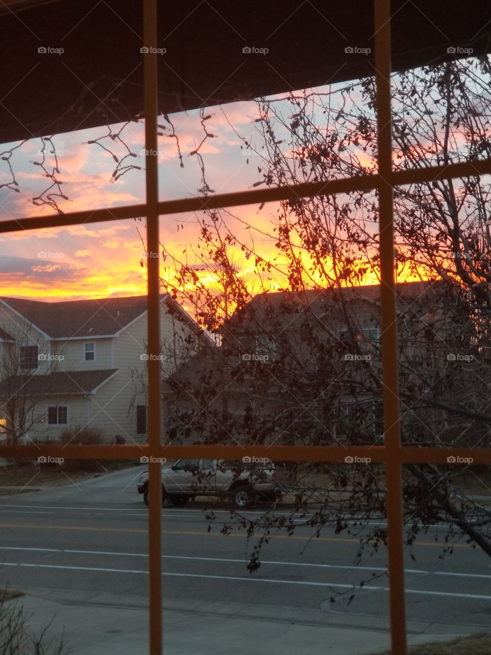Sunset thru front window
