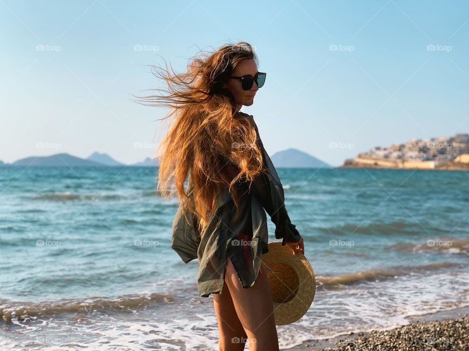 Young woman with long hair 