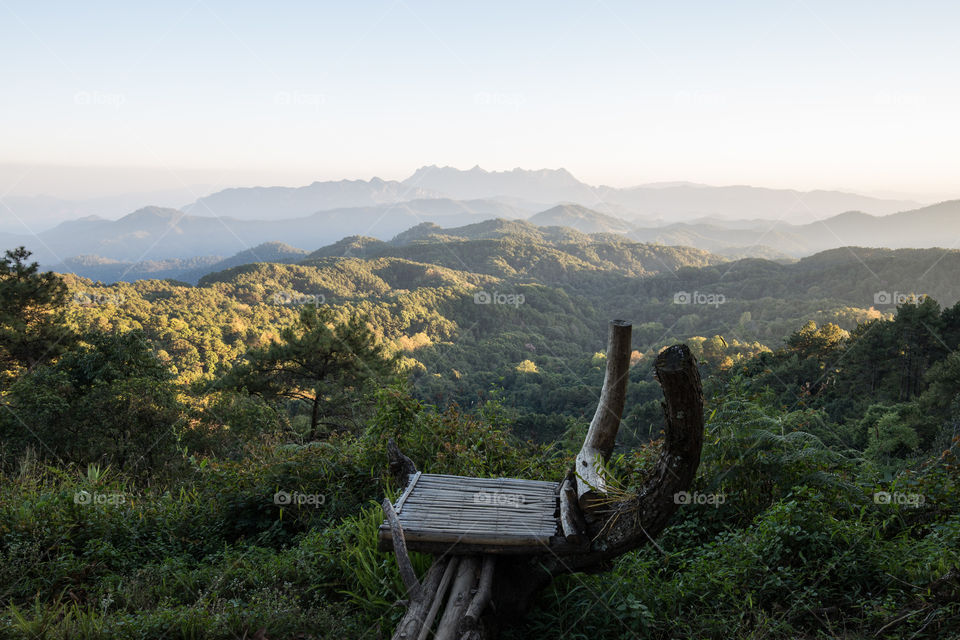 Tourist view from the top of the mountain in chiang mai 