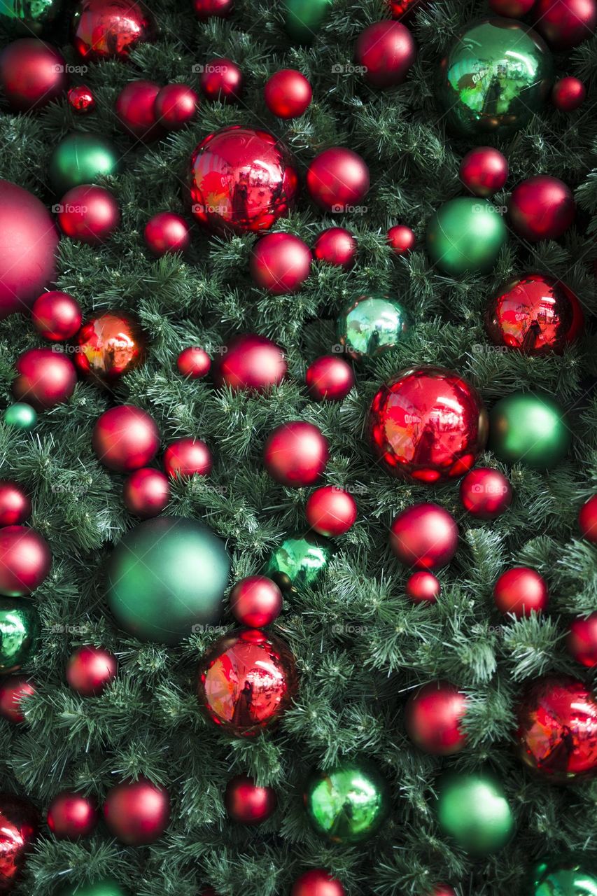 background of Christmas balls.  soft focus