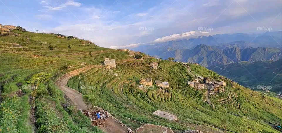 Glory be to God, the magnificent and picturesque view and the natural green trees are a view that is nothing more wonderful than it