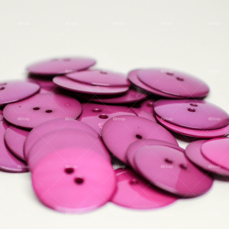 Still life of purple buttons