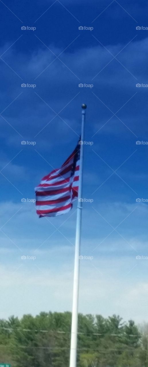 flag in Blu sky