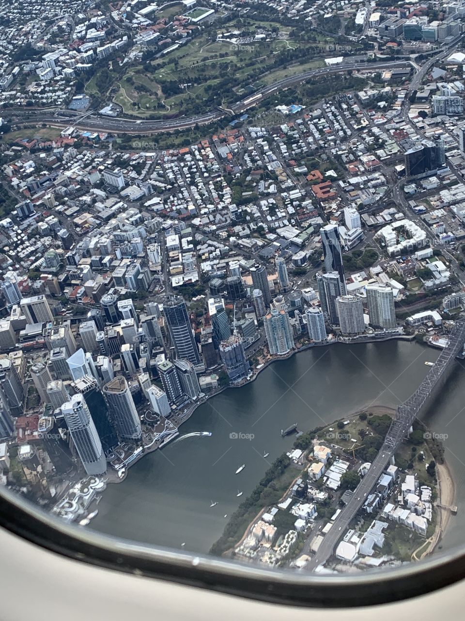 Flight over Brisbane