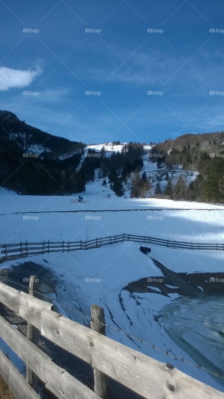 Ski resort with snow mountain