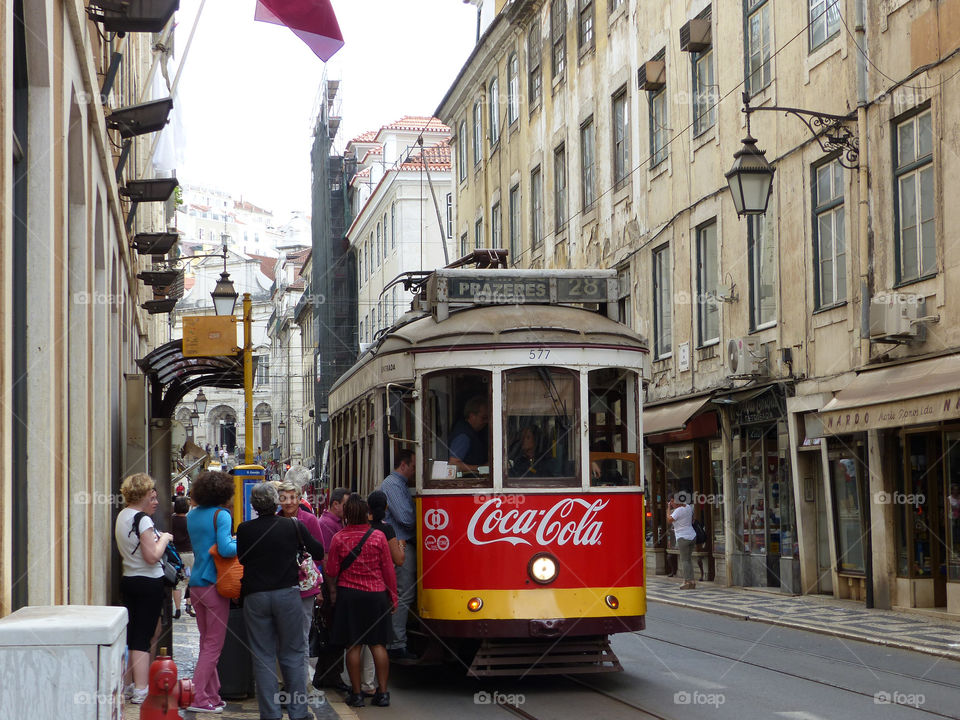 Tram in Lisbon. A Tram in Lisbon