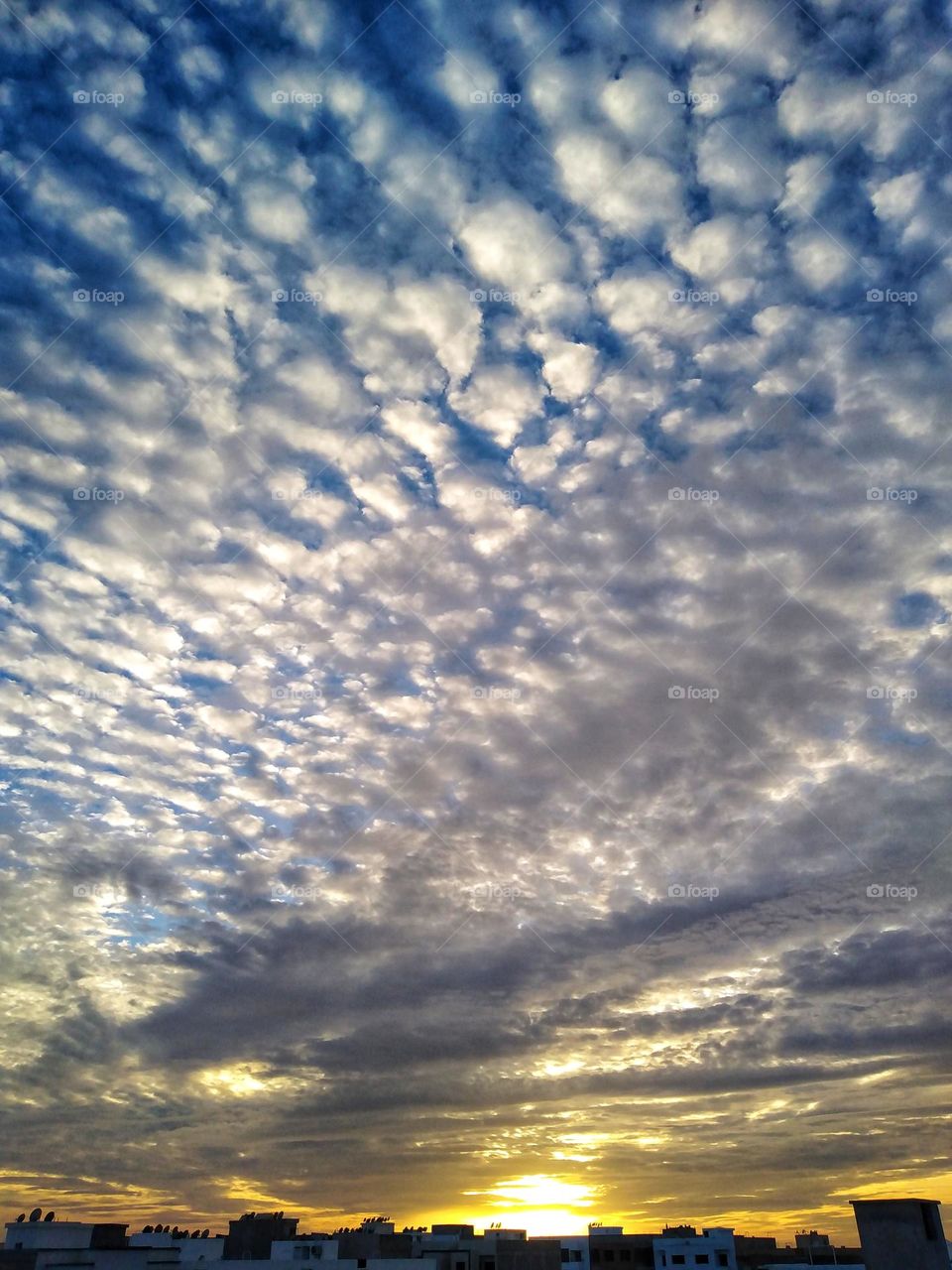 Clouds at sunset time