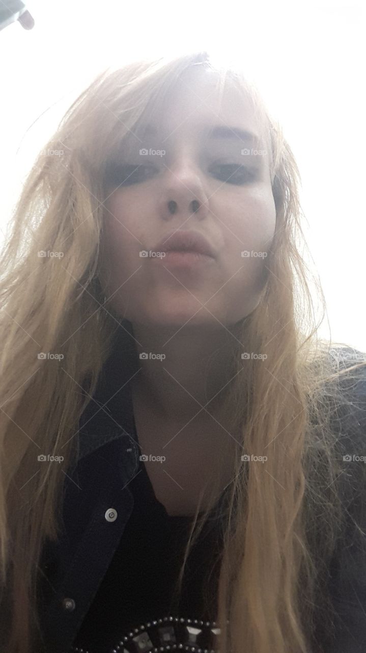 girl selfy long haired