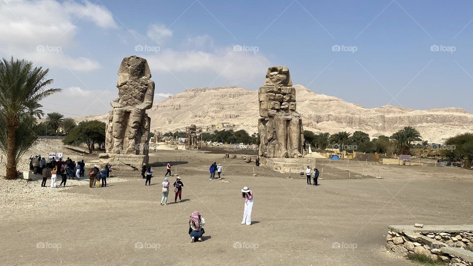 Statues of Momnon in Luxor city 
