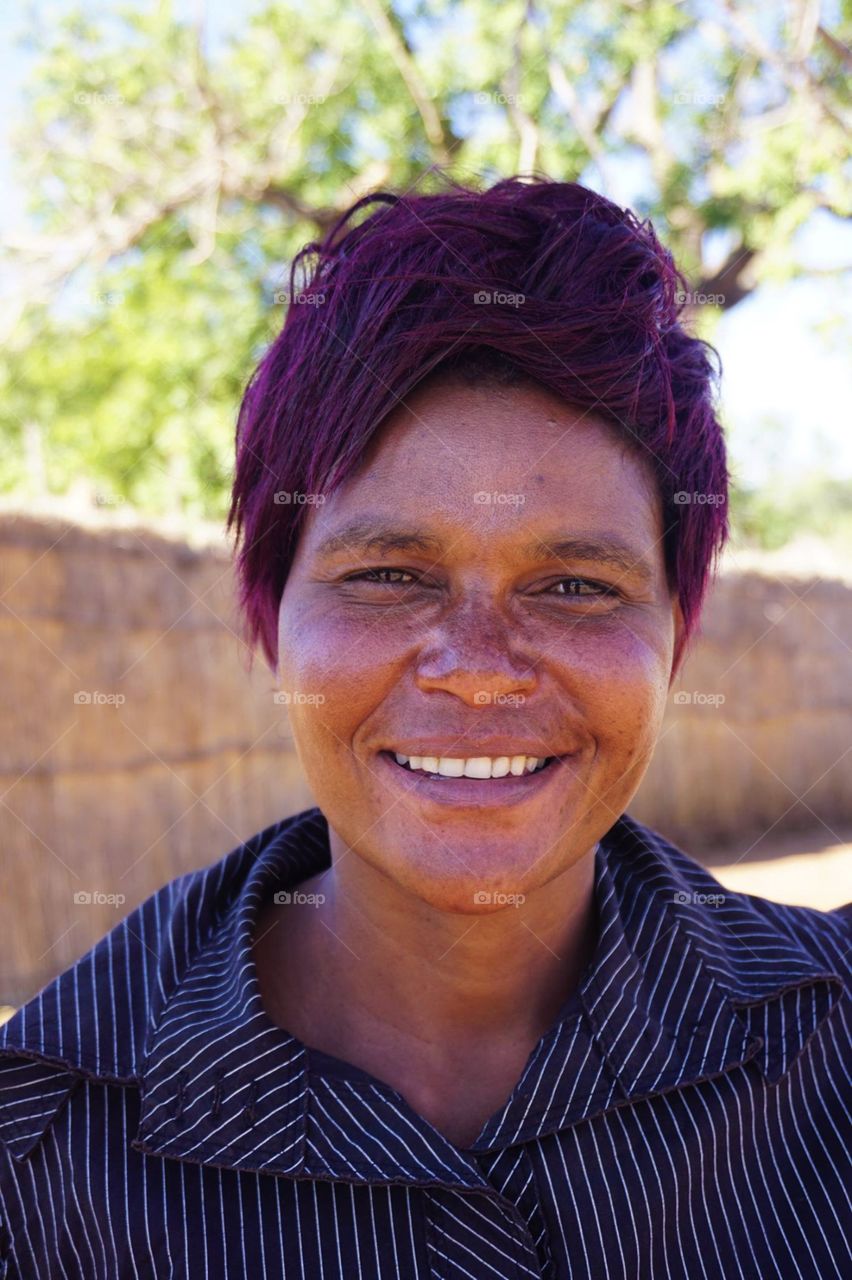 Smiling Mukuni village woman in Zambia