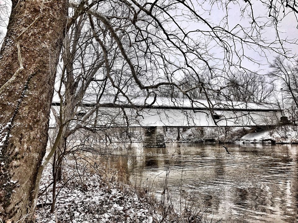 Snowy bridge 