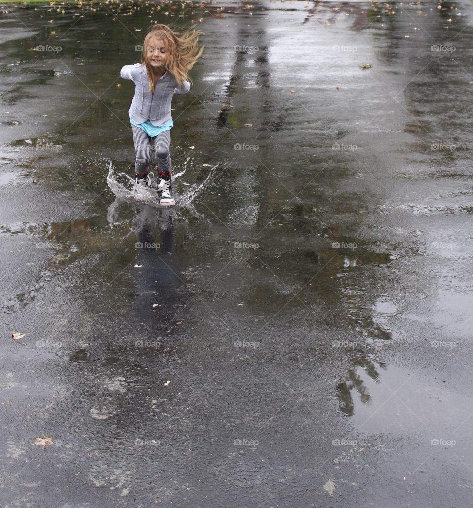 Nothing brightens up a grey day than jumping in puddles. Put on your boots and splash! 