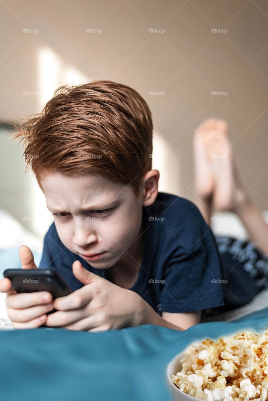 Boy playing video game 